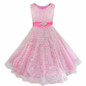 Retail Rose Flower Girl Dresses Kid Girl Tulle Party Dress With Bow Princess Ball Gown Dress For Little Girl lace001