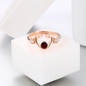 MoBuy MBRI033 Unique Love Heart Gemstone Garnet Ring 925 Sterling Silver Rose Gold Plated Engagement Fine Jewelry For Women Gift