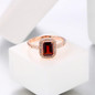 MoBuy MBRI009 Square Cut Red Garnet Adjustable Ring 925 Sterling Silver Rose Gold Plated Natural Gemstone Fine Jewelry For Women