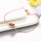 MoBuy MBHI001 Octagon Gemstone Red Garnet Bracelets & Bangles 925 Sterling Silver Rose Gold Plated Chain Fine Jewelry For Women
