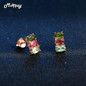 MoBuy MBEI035 Three Colors Oval Tourmaline Natural Gemstone Stud Earrings 925 Sterling Silver Rose Gold Plated Jewelry For Women