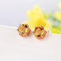 MoBuy MBEI027 Classic Simple Style Natural Gemstone Citrine Stud Earrings 925 Sterling-Silver-Jewelry Rose Gold Plated For Women