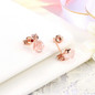 MoBuy MBEI015 Cute Flower Cut Natural Gemstone Rose Quartz Stud Earrings 925 Sterling Silver Gold Plated Fine Jewelry For Women