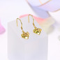 MoBuy MBEI013 Love Heart Gemstone Citrine Drop/Dangle Earrings 925 Sterling Silver 14K Yellow Gold Plated Fine Jewelry For Women