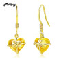 MoBuy MBEI013 Love Heart Gemstone Citrine Drop/Dangle Earrings 925 Sterling Silver 14K Yellow Gold Plated Fine Jewelry For Women