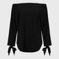 2017 Plus Size Women Sexy Blouses Slash Neck Off Shoulder Bow Long Sleeve Casual Tops Shirts Blue White Striped Party Blusas
