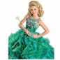 2017 Pageant Dress for Girls Glitz Ball Gown Scoop Organza Crystals Ruffles Flower Girl Dresses for Weddings Prom Dress Children