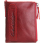 CONTACT'S Genuine Leather Women Wallet Female Purse Men Wallet Small Zipper Coin Purse Leather Red Credit Card Holder Money Bag