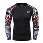 Compression Shirt Men's Base Tshirts Tight-Fitting Second Skin Technical Printing Long Sleeve Bodybuilding Tops