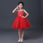 2015 New Arrival Little Girl Ball Gown Scoop Red Tutu Glitz Pageant Dress Sequin Flower Girls Dresses For Children Prom Gown