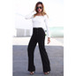 HongMiao 2017 High Waist Flare Pants Plus Size Women Trousers Female Office Lady Pants Casual Wide Leg Pants Stretch Long Pant