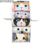 MYORED 5pair women cartoon socks cat dog animal invisible boat socks cotton slippers summer short ankle kawaii cute socks NO BOX