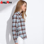 2018 Women's Plaid Shirt Blusas Blouses Women Females Fashion 100% Cotton Brushed Casual Shirts Blouses Blusas Clothing
