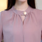 2018 Women Tops And Blouses Spring Long Sleeve Chiffon Blouse Women Casual V-neck Solid Office Shirts For Ladies Blusas Femme
