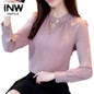 2018 Women Tops And Blouses Spring Long Sleeve Chiffon Blouse Women Casual V-neck Solid Office Shirts For Ladies Blusas Femme