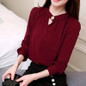 2018 Women Tops And Blouses Spring Long Sleeve Chiffon Blouse Women Casual V-neck Solid Office Shirts For Ladies Blusas Femme