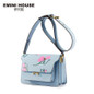 EMINI HOUSE Floral Print Women Messenger Bags Split Leather Women Shoulder Bag Famous Brands Crossbody Bags For Women