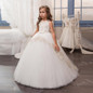 Elegant Tulle Lace Appliques Ball Gown Flower Girls Dresses For Weddings Little Girls Pageant Gown First Communion Dress