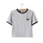 New Hot Women Tops Embroidery Design Aliens T Shirts Women Short Sleeve Tee Shirt Comfortable Female Students T-shirts Teenagers