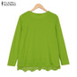 Autumn Blouse 2017 ZANZEA Fashion Women Long Sleeve O-Neck Casual Tops Sexy Lace Crochet Blusas Shirts Plus Size