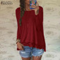 Autumn Blouse 2018 ZANZEA Fashion Women Long Sleeve O-Neck Casual Tops Sexy Lace Crochet Blusas Shirts Plus Size
