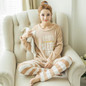 Autumn and Winter Women Pyjamas Sets Thick Warm Coral Velvet Suit Flannel Long Sleeve Female Cartoon Bear Animal Pants Sleepwear