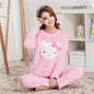 Autumn and Winter Women Pyjamas Sets Thick Warm Coral Velvet Suit Flannel Long Sleeve Female Cartoon Bear Animal Pants Sleepwear