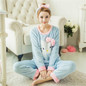 Autumn and Winter Women Pyjamas Sets Thick Warm Coral Velvet Suit Flannel Long Sleeve Female Cartoon Bear Animal Pants Sleepwear