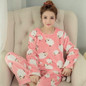 Autumn and Winter Women Pyjamas Sets Thick Warm Coral Velvet Suit Flannel Long Sleeve Female Cartoon Bear Animal Pants Sleepwear