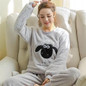 Autumn and Winter Women Pyjamas Sets Thick Warm Coral Velvet Suit Flannel Long Sleeve Female Cartoon Bear Animal Pants Sleepwear