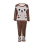 Autumn and Winter Women Pyjamas Sets Thick Warm Coral Velvet Suit Flannel Long Sleeve Female Cartoon Bear Animal Pants Sleepwear