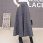 Autumn And Winter Long Skirt Women Vintage Woolen Skirt High Waist Saia Faldas Wool Pleated Skirts Womens Warm Maxi Skirt C2560
