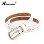 HIMUNU New Fashion Summer Style Genuine Leather Belt For Women Pin Buckle Waist female Dress Belts Hollow Out Design Women Belt