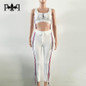Hilove Women Jumpsuits Casual Side Stripe Women Pants Lace Up Bodycon Jumpsuits Sexy Party Club Female Overalls Black White