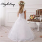 HighBuy 2017 Girls First Communion Dresses Princess White Flower Girl Dresses Girl Formal Party Dresses vestidos de comunion