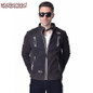 MAPLESTEED Mens Leather Jacket Embroidery 100% Genuine Goatskin Cowhide Black Brown Bomber Motorcycle Jacket Male Biker Coat 182
