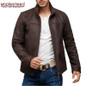 MAPLESTEED Brand Genuine Leather Jacket Men Leather Jackets Cowhide Skin Dark Brown Bomber Jacket Men's Leather Coat Winter 161