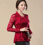 M-4XL New Fashion 2017 Spring Noble Women Hollow lace blouse shirt long-sleeve Lace shirt female Plus size lace Tops blusas