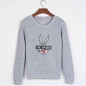 2017 New Autumn Winter Women Fashion Cute Cartoon Bugs Bunny Printed Sweatshirts Loose Casual Female Hoody Coat Hoodies