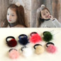 LNRRABC Kids Girls Elastic Hair Bands Hair Clip Faux Fur Mink Ball Headbands Baby Hairband Women Headwear Hair Accessories