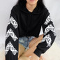Fashion 2017 Hoodies Sweatshirt Women Letters Print Black Hoodies Women Cropped Tops Streetwear Loose Casual Sweatshirt Hoodies