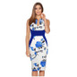 Fantaist 2017 Summer Dress Women Costume Vestidos Mujer Vintage Elegant Floral Print Patchwork Sexy Wedding Work Sheath Dress