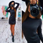 2017 Fashion Women Spring Autumn Dress Casual O-Neck Long Sleeve Vestidos Elegant Sexy Party Hem Lace Sheath Vestidos