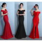 Mermaid Designer Evening Gowns Side Split Red Prom Dress Sexy Long Evening Dresses V Neck Imported Party Vestidos De Gala GQ827