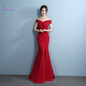 Mermaid Designer Evening Gowns Side Split Red Prom Dress Sexy Long Evening Dresses V Neck Imported Party Vestidos De Gala GQ827