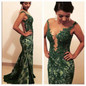 Mermaid Evening Dresses 2017 Sleeveless Sexy Beaded Lace Applique Formal Party Prom Dresses Long Vestidos De Festa