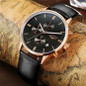 Mens Watches Top Brand Luxury GUANQIN Men Military Sport Luminous Wristwatch Chronograph Leather Quartz Watch relogio masculino