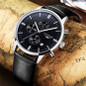 Mens Watches Top Brand Luxury GUANQIN Men Military Sport Luminous Wristwatch Chronograph Leather Quartz Watch relogio masculino