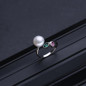 FENASY Pearl wedding ruby rings,pearl jewelry 925 sterling silver Black White freshwater emerald Ring for Women Gift,jewelry box