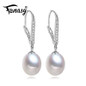 FENASY Pearl earring, Pearl with 925 Sterling Silver earrings,wedding Birthday gift Jewelry Women fashion long earrings